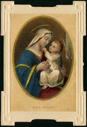 Imagem piedosa: Virgem Maria com Jesus (gravura)