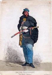"Retrato de Denis Davydov (Davidoff) (1784-1839)" Gravura anónima 1813 Dim 32,7x23 cm Colecção Privada