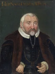"Retrato de Frederic III do Palatinado, conhecido como Frederic III o Piedoso, Eleitor Palatino do Reno (1515-1576)" Pintura anónima Colecção privada do século XVI