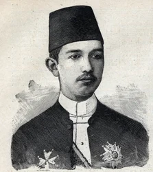 Retrato de Abbas II Pasha (1874-1944), vice-rei do Egito. Gravura em "Le Peute Parisien" (Le Peute Parisien)