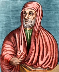 Retrato de Abu Ali al-Husain ibn Abdallah ibn Sina (Avicenna) (Avicenna). (980-1037), médico (médico) e filósofo iraniano, Engraving, sem assinatura.