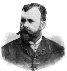 Retrato de Albert Maignan (1845-1908), pintor francês. Gravura em "Le Peute Parisien" (Le Peute Parisien)