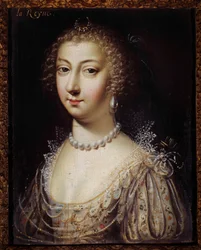 Retrato de Ana Áustria (1601-1666), Rainha de França Pintura anónima. Colecção privada do século XVII