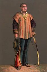 Retrato de BENITO PABLO JUAREZ (1806-1872) mexicano stateman e revolucionário. Cromolitografia Coleção privada