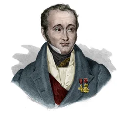 Retrato do Barão Guillaume Dupuytren (1777 - 1835) Cirurgião francês em "Retratos e história de homens úteis: homens e mulheres de todos os países e condições, que adquiriram direitos ao reconhecimento dos homens" publicado e propágulos da Societe M