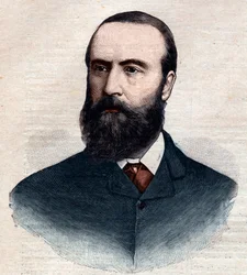 Retrato de Charles Stewart Parnell (1846 -1891), político irlandês. Gravura em "Le petit Parisien", de 1891. Coleção privada.