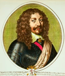 Retrato de Charles de Schomberg (1601-1656) Duque de Halluin, par e marechal da França sob Louis XIII, Coleção Privee