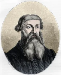 Retrato de Etienne Dolet, estudioso francês, tradutor e impressor - retrato de Etienne Dolet (1509 -1546), escritor francês, poeta, impressor, humanista - Gravura de 1863 em "Le Livre Rouge - Histoire De L
