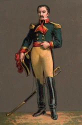 Retrato de FRANCISCO SOLANO LOPEZ (1827-1870) ditador paraguaio. Cromolitografia Coleção privada