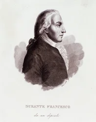 Retrato de Francesco Durante (1684-1755) compositor italiano Depois da pintura. Século XIX. Coleção privada milanesa.