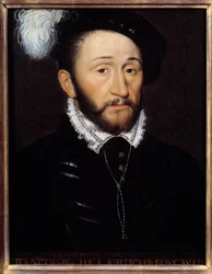 Retrato de François III de la Rochefoucauld, governador de Champagne (d. 1572) Pintura anónima. Século XVI. Sol 0,33x0,23 m