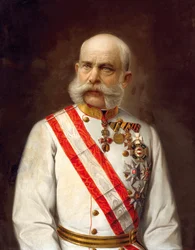 Retrato de Franz Joseph I da Áustria - Anónimo. Óleo sobre tela, c. 1910. Coleção Particular
