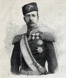 Retrato de George I Rei da Grécia (1845-1913). Gravura em "Le Peute Parisien" (Le Peute Parisien)