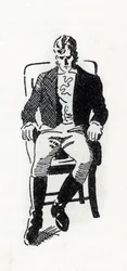 Retrato de Heathcliff personnage du roman "The wuthering Heights" de Emily Bronte (1818-1848) (desenho)