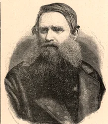 Retrato de Henri Depelchin (1822-1900), missionário jesuíta, primeiro superior da missão do Alto Zambeze em África. Gravura em "Les Missions Catholiques au XIXeme Siecle" de Louis-Eugene (Louis Eugene) Louvet. colecção privada.