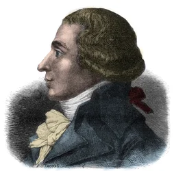 Retrato de Jean-Baptiste Boyer-Fonfrede (Jean Baptiste Boyer Fonfrede) (1766-1793), político francês - Depute to the Convention, pertence ao Girondins - Gravura em "Histoire des Girondins" de Alphonse de Lamartine (1790-1869) 1865-1866 - Privado