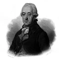 Retrato de Jean-Georges Reber (Jean Georges) (1731-1816) industrial francês Em "Retratos e história dos homens úteis: homens e mulheres de todos os países e condições, que adquiriram direitos ao reconhecimento dos homens" publicado e pro