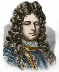 Retrato de Jean Bart (1650 - 1702), corsário francês. Gravura do século XIX. Colecção privada.