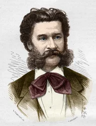 Retrato de Johann II Strauss Jr. (1825-1899), músico austríaco.