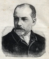 Retrato de Leon Bonnat (1833-1922), pintor francês na época presidente da Societe des Artistes Français. Gravura em "Le Peute Parisien" (Le Peute Parisien)