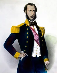 Retrato de Maximiliano I (Fernão de Maximiliano José, Príncipe Imperial e Arquiduque da Áustria, Príncipe Real da Hungria e Boheme), Imperador do México (1832-1867) Gravura do século XIX. Coleção privada