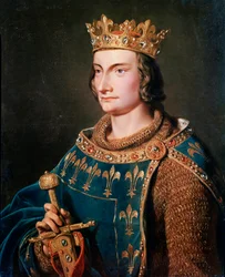 Retrato de Filipe IV, o Belo (1268-1314), rei de França. Pintura anónima do século XIX. Palácios de Versalhes e Trianon.