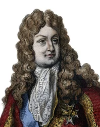 Retrato de Philippe II, Duque de Orleans (1674-1723), membro da família real da França e Regente do Reino de 1715 a 1723. ilustração de "Le Plutarque Français" de Edmond Mennechet