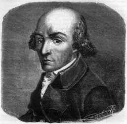 Retrato de Pierre Florent (Pierre-Florent) Louvet, dit Louvet de la Somme (1757-1818), político francês - Gravura em "Histoire des Girondins" de Alphonse de Lamartine (1790-1869) 1865-1866 - Coleção particular