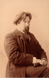 Retrato do artista Vasilli Ivanovich Sourikov (Vasily Surikov ou Vassili Surikov) (1848-1916). Foto Albúmen