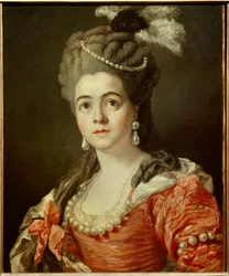 Retrato da comediante Adrienne Lecouvreur (1692-1730), dona da pintura marechal da Saxônia Anônima do século XVIII. Sol 0,6x0,5 m