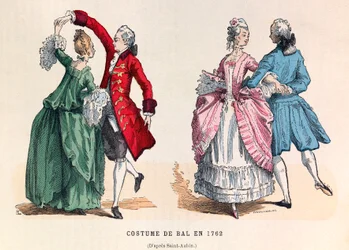 Fantasias do baile de finalistas em 1762 (regimento do Rei Luís XV) - coleção particular