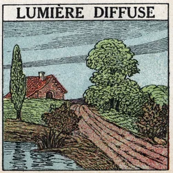 Reflexo da luz: a luz difusa é a luz que ilumina os corpos. Ilustração anónima de 1925. Coleção particular.