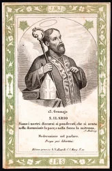 Representação de Santa Hilaire Pious image. Cartão postal. O início do século XX. Colecção Privada.