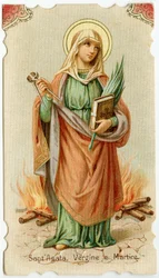 Santo: Agathaof Sicília (gravura