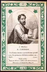 Imagem de São Cândido Piedoso. Cartão postal. início do século XX. Colecção privada.