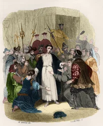 São João de Ávila (1499-1569), acusado de heresia pela inquisição do século XVI. Ilustração em "Mysteres of the Inquisition and Other Secret Societies of Spain" de Victor de Fereal, Suberwick, Manuel Galo de Cuendias.