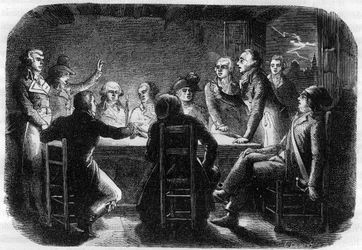 Conciliação secreta em Charenton - Conspiração de Charenton Maio 1793 - Os Girondins acusaram Georges Jacques Danton de conspirar com a Comuna de Paris (estiveram presentes durante o encontro Georges Danton, Maximilien de Robespierre, Claude Basire, Franço