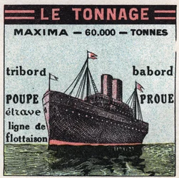 Navios e navios: tonelagem. Ilustração anónima de 1925. Coleção privada.