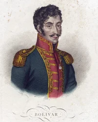 Simon Bolivar (1783-1830) - Anônimo - 1825 - Gravura, aguarela - 16,6x12 - Coleção Privada