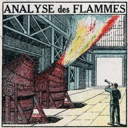 Análise espectral: análise das chamas. Ilustração anônima de 1925. Coleção privada.