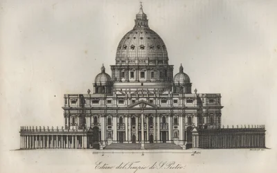 Basílica de São Pedro (Basílica de São Pedro) em Roma - gravura de «Usi e Costumi di Tutti i Popoli dell