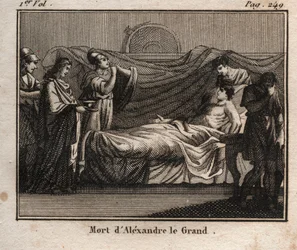 A Morte do Rei da Macedónia Alexandre o Grande (356-323 AC) - A Morte de ALEXANDER O GRANDE (356-323 AC) - Rei da Macedónia (336-323 AC) - de "The Youth Rollin or Selected Pieces of Ancient and Roman Stories" 1816 - Colecção privada