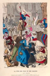 A Festa dos Bobos e Diáconos em Paris Século XVI - A Festa dos Bobos e Diáconos em Paris Século XVI - coleção particular