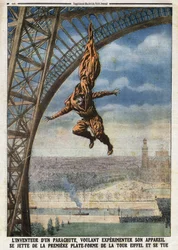 O alfaiate francês de origem austríaca Franz (ou François) Reichelt (1879-1912), inventor de um paraquedas, que quer experimentar a sua aeronave, atira-se da primeira plataforma da Torre Eiffel e mata-se. Gravura no «Le Petit Journal»