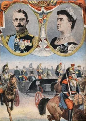Os Hotes de França: Rei Gustave V (1858-1950) e Rainha de Suede Victoria (Viktoria de Bade