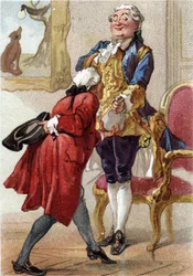 O Corvo e a Raposa: Fábula de Jean de La Fontaine (Lafontaine) (1621-95). Cromolitografia do século XIX. Coleção particular.