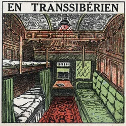 Os caminhos-de-ferro: dentro do vagão de um transsiberiano. Ilustração anónima de 1925. Coleção privada.