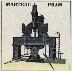 A máquina a vapor: martelo-martelo-martelo. Ilustração anónima de 1925. Coleção privada.