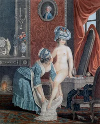 O banheiro por Louis Marin Bonnet (1736 - 1793).