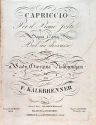Página de título da partitura musical de Capriccio de F Kalkbrenner
